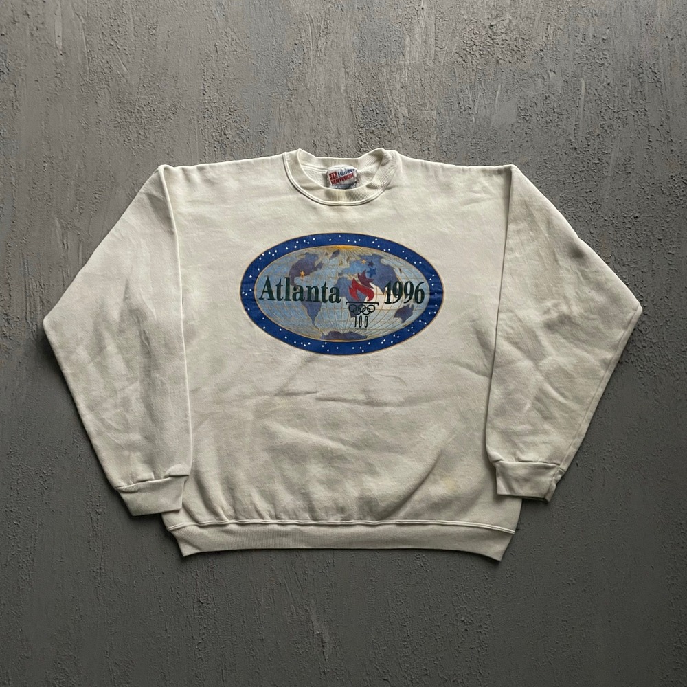 Vintage Atlanta 1996 Olympics Sweatshirt Men Large White 90s